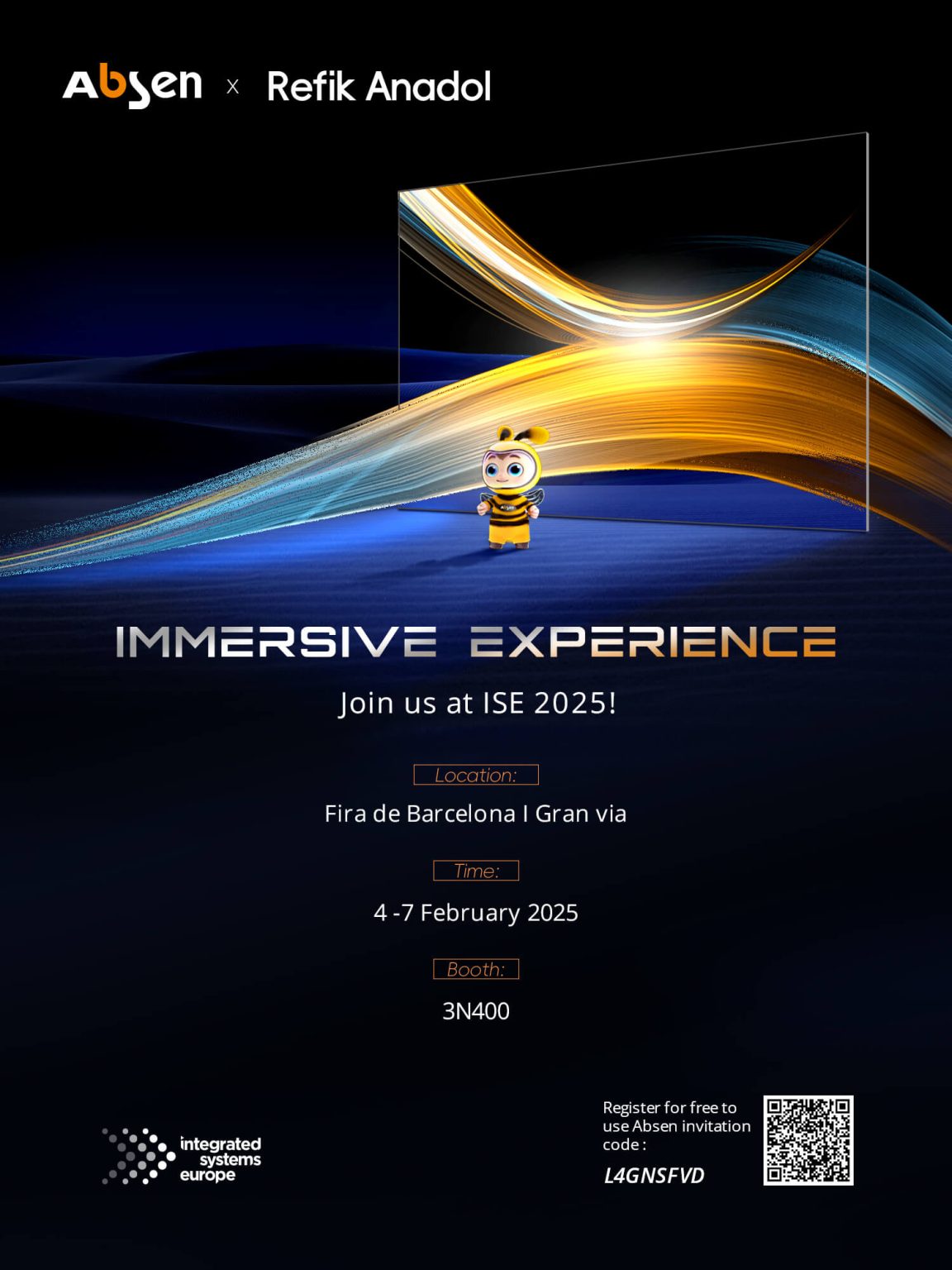 Absen x Refik Anadol Unveil AI Art Installation at ISE 2025 | Absen México